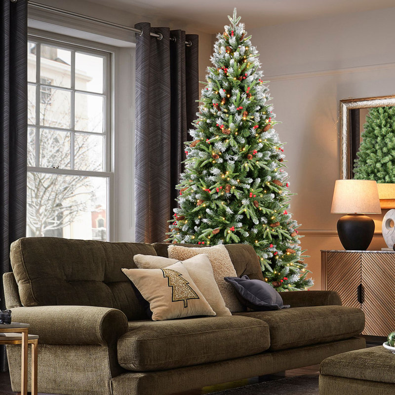 Arbre de Noël avec lumières DEL blanc chaud, 7"