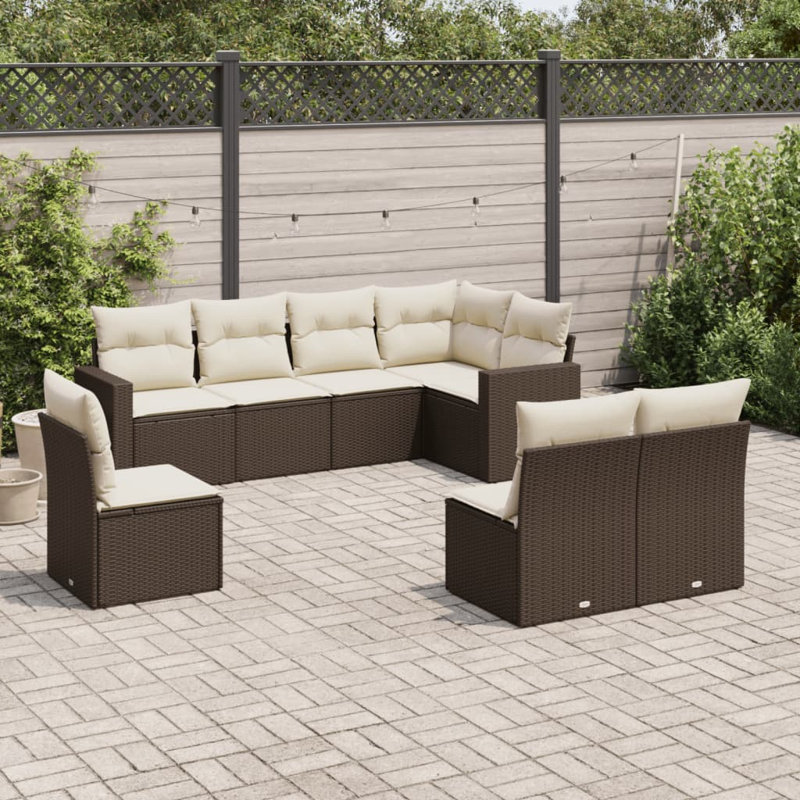 Ensemble de canapé de jardin Vidaxl - brun