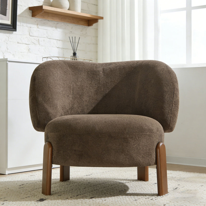 Wingback Armchair, Marron foncé