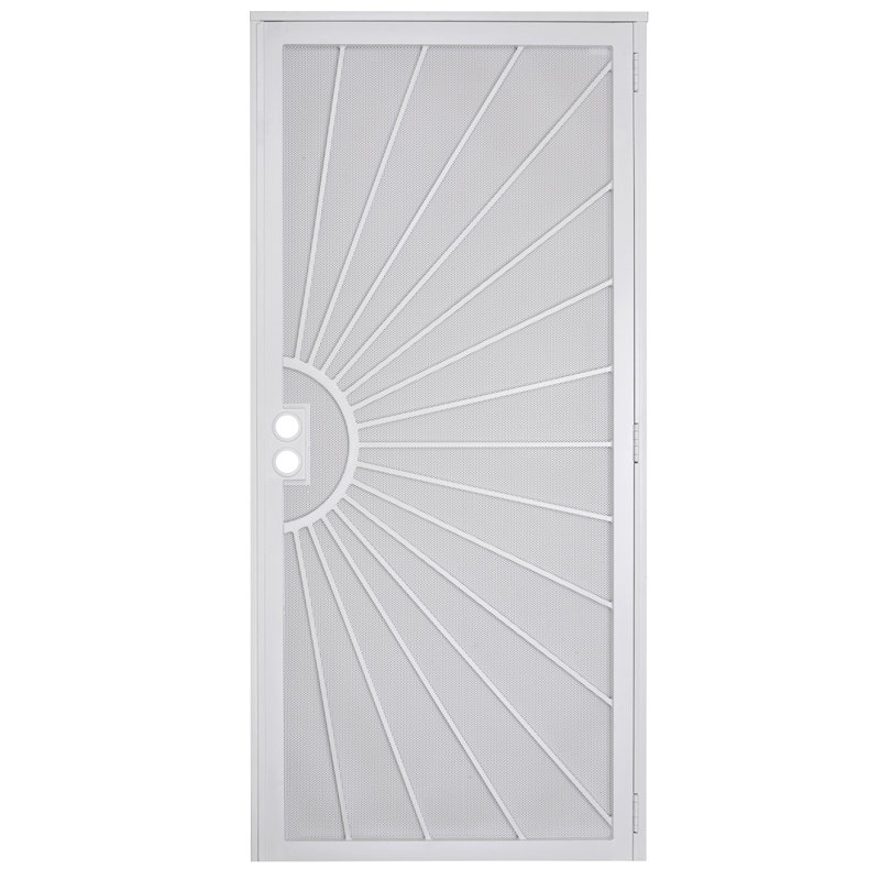 Portes grillagées de sécurité en acier 36 po x 80 po Grisham, Blanc