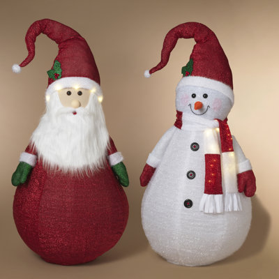 Bonhomme de neige illuminé et pliable festif à piles de 72 pouces Festive