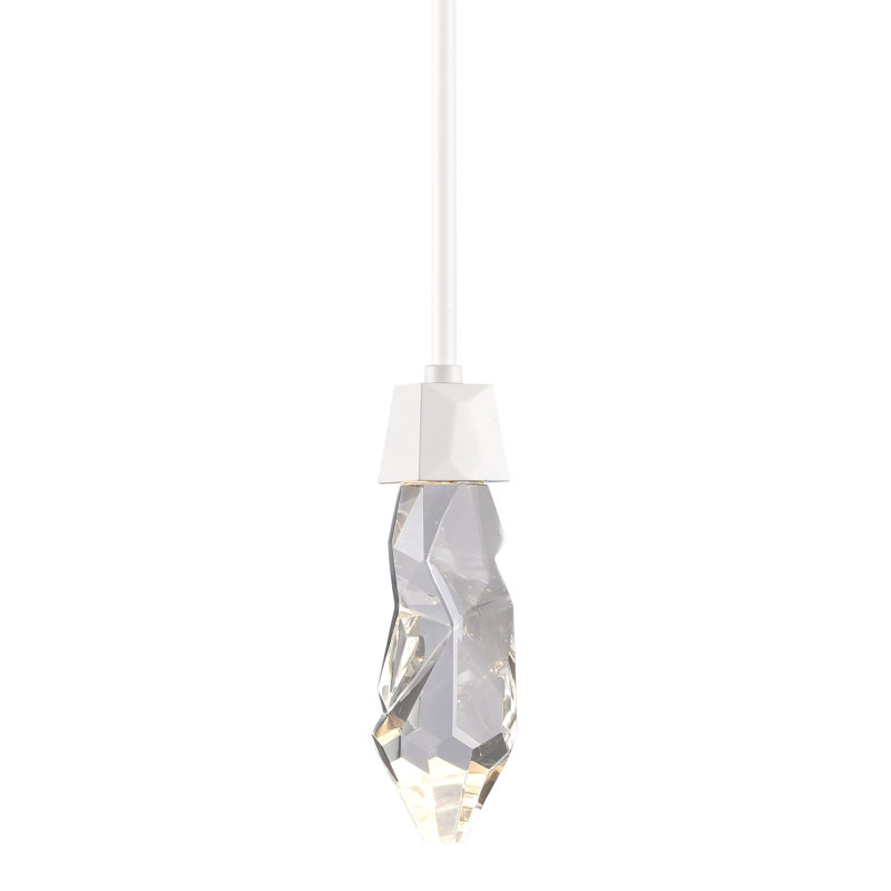 Luminaire suspendu simple à 1 lumière Angelus, Blanc mat
