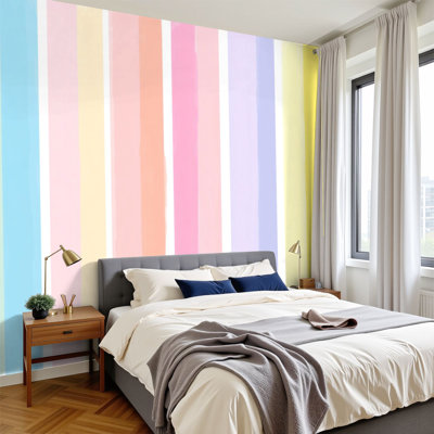 Papier peint adhésif auto-adhésif moderne pour la chambre à coucher l 144 po x H 100 po Peel and Stick