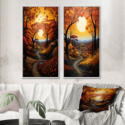 " Countryside Autumnal Canopy Patchwork " 2 - Pieces
