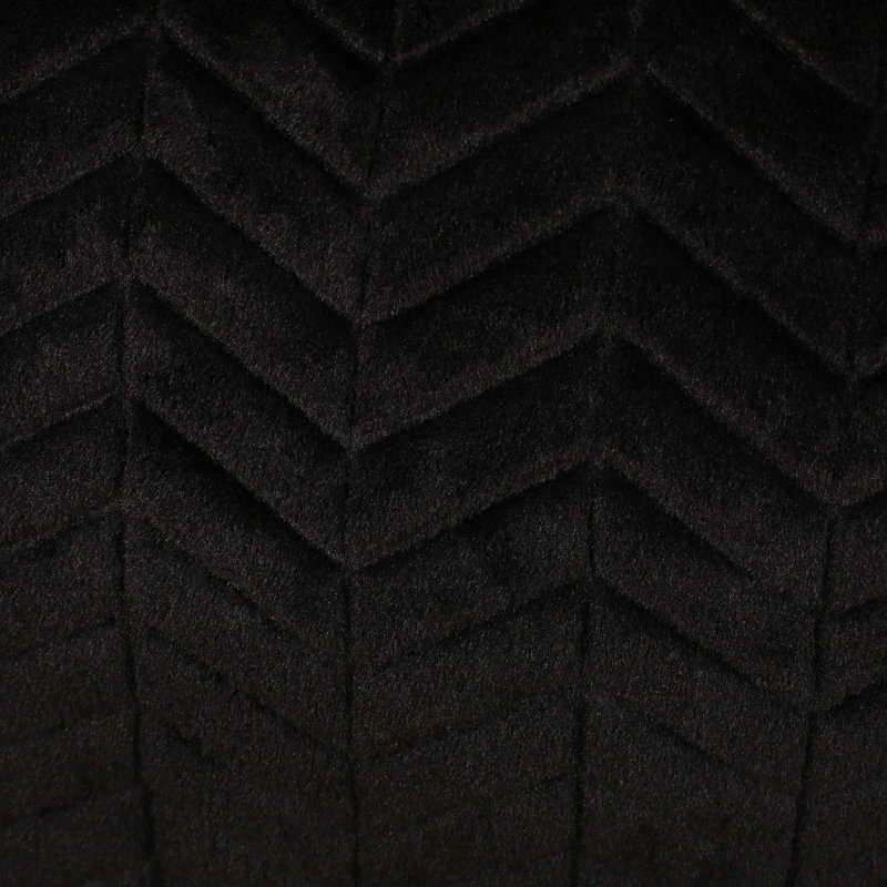 Pouf Clinger, H 42 po x l 52 po x P 52 po, Similifourrure noire