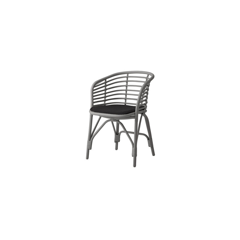 Blend Patio Dining Armchair with Cushion, Black, Light Gray