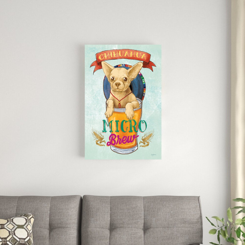 «Beer Dogs I» par Mary Urban - Reproduction de publicité sur toile tendue, H 30 po x l 20 po