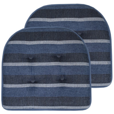 Bradford Striped Indoor U Shaped Memory Foam 17" x 16" Chair Cushion