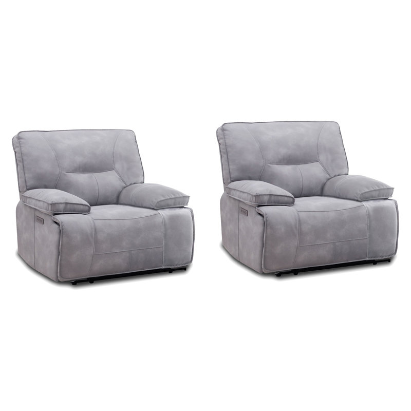 Fauteuil inclinable électrique sans accoudoir de 42 po Pulchia avec appui-tête réglable et accoudoirs coussinés Pulchia, Ciel