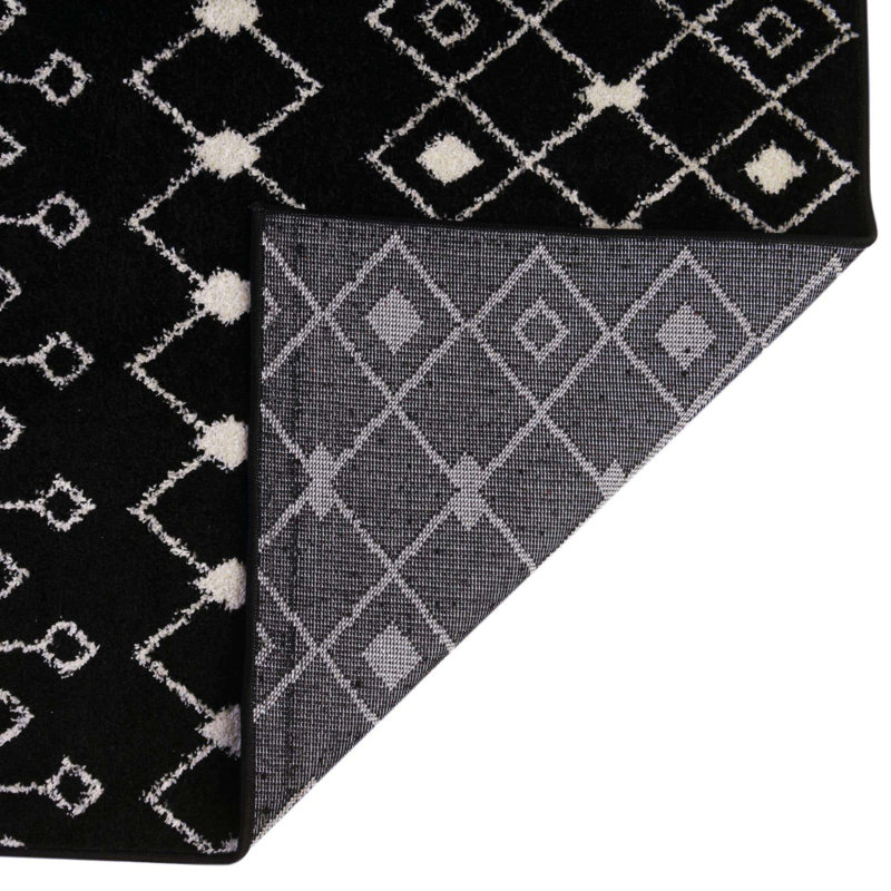 Somerville Geometric Indoor Rug, Runner 2' x 6'1", White/Black