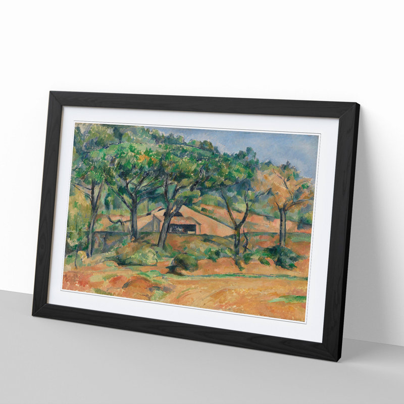 House in Provence by Paul Cezanne - Picture Frame Painting, 48cm H x 65cm W x 2cm D, Black Framed