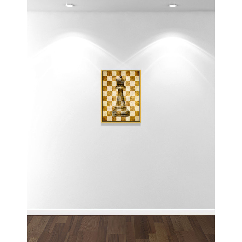 «Card Queen of the Board - Floater Frame», reproduction d'impression sur toile, H 40 po x l 30 po x P 2 po, Carré 26 po