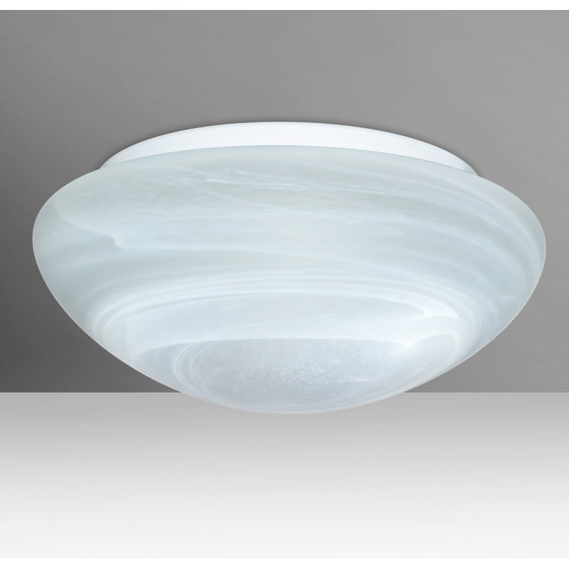 Bowmin Glass Flush Mount, 5.25" H x 12" W x 12" D