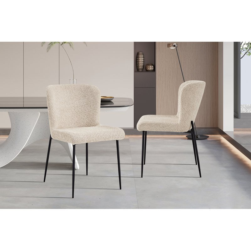 Skudeneshavn Tufted Polyester Side Chair, Beige