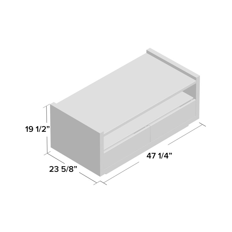 Solid Coffee Table with Storage, Black