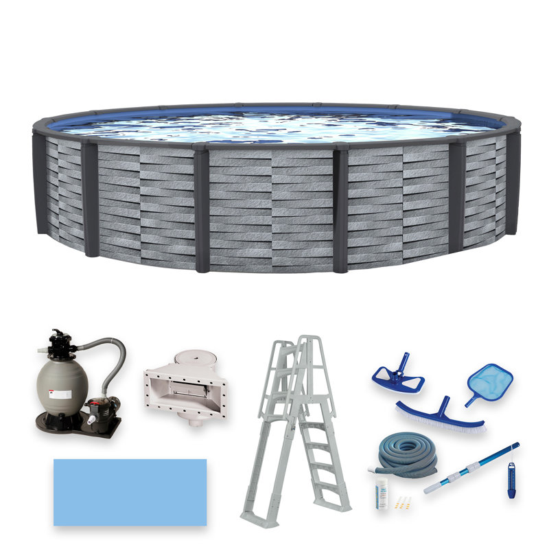Piscine hors-terre ronde de 30 pieds et 52 pouces de profondeur Blue Wave Affinity, L 30 po x H 52 po