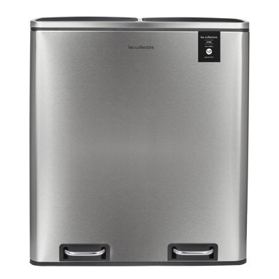 Stainless Steel 60 Litre Step On Multi-Compartments Trash & Recycling Bin