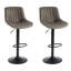 Swivel Upholstered Adjustable Height Counter Stool with Metal Frame-1287337996