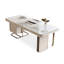 Bureau beige / blanc + fritté rectangulaire doré + bois manufacturé + bureau en acier inoxydable avec 3 tiroirs-1455742468-1455742522-1455742520