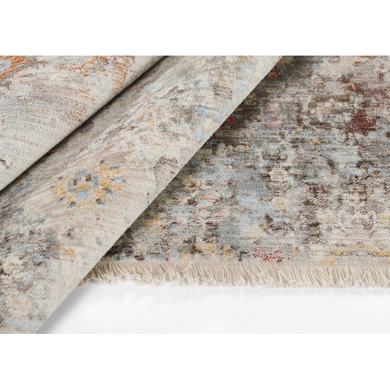 Tapis brun à motif abstrait Bundi, Rectangle 3 pi x 5 pi