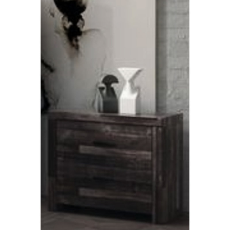 Table de chevet de chambre à coucher Juniper - Placage, aspect naturel chaleureux, rangement spacieux, finition brun foncé, 16 po x 24 po 25 po, charme rustique, fabrication élégante en pin massif cerisier, design épuré, mobilier, 25 po x 24 po,