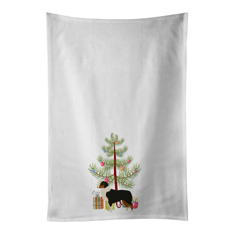 Ensemble de 2 essuie-tout australien en forme d'arbre de Noël blanc