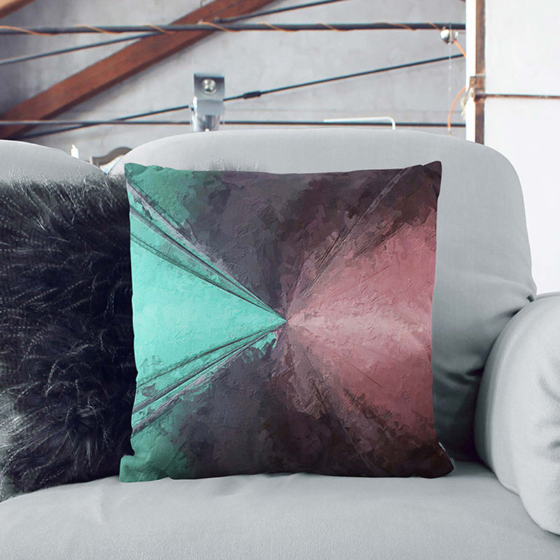 Abstract Square Throw Cushion, Black, 40cm H x 40cm W x 15cm D