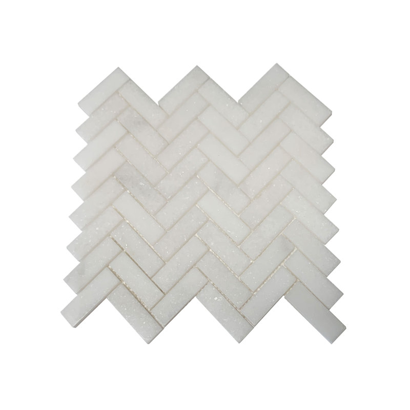 Carreau de mosaïque en marbre à chevrons 1 po x 3 po