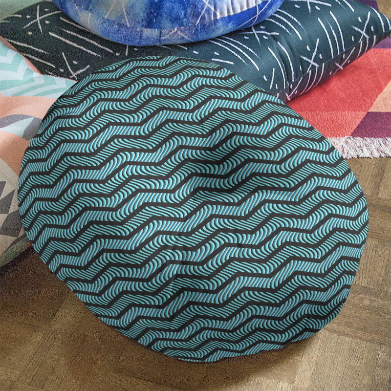 Coussin Rhonda, 30 x 30, Bleu, sarcelle
