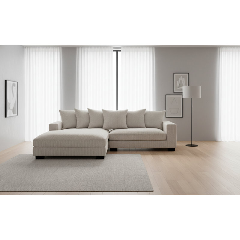 Oversized Two-Piece Sectional Couches, ivory