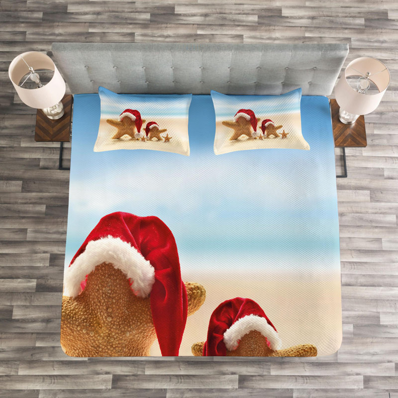 Coastal Polyester Coverlet, Queen Coverlet + 2 Shams