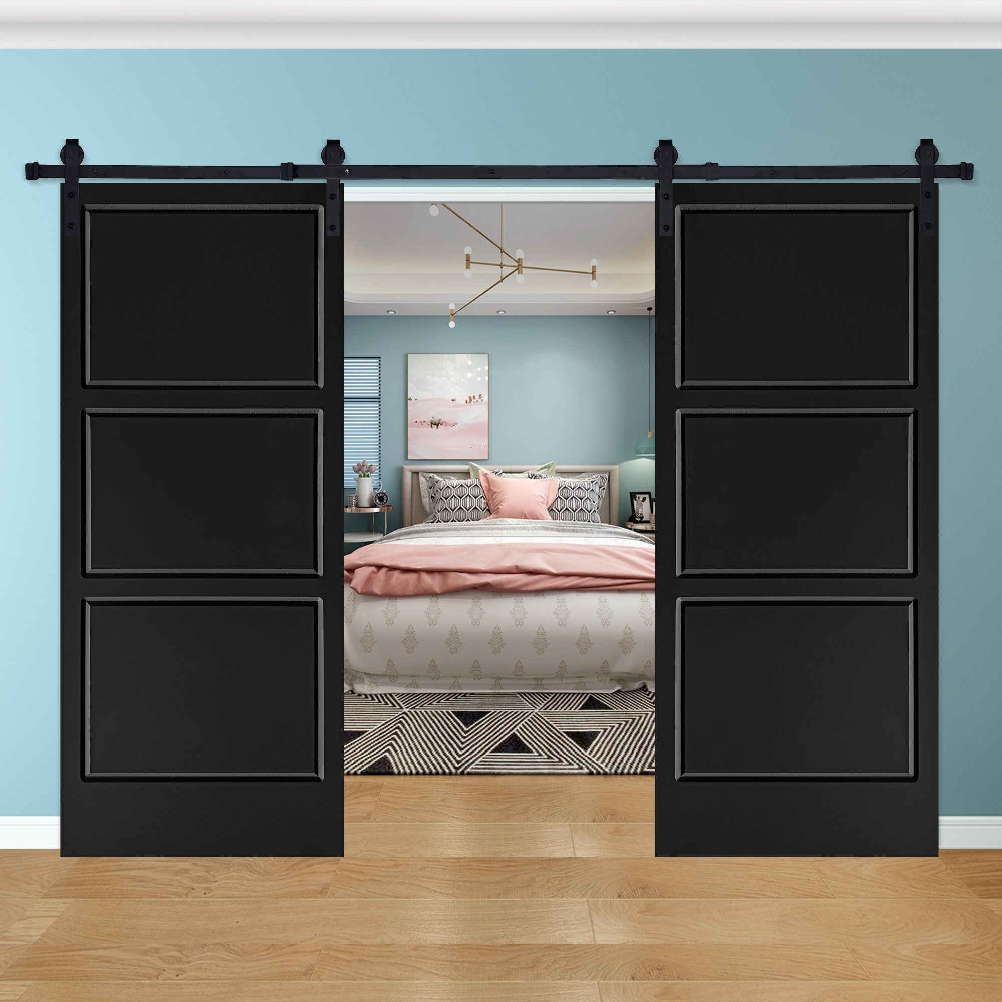 Daowoo Paneled Medium Density Fiberboard (MDF) Painted Barn Door with