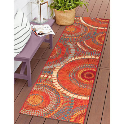 Tapis d'intérieur et d'extérieur à motif géométrique Gauna