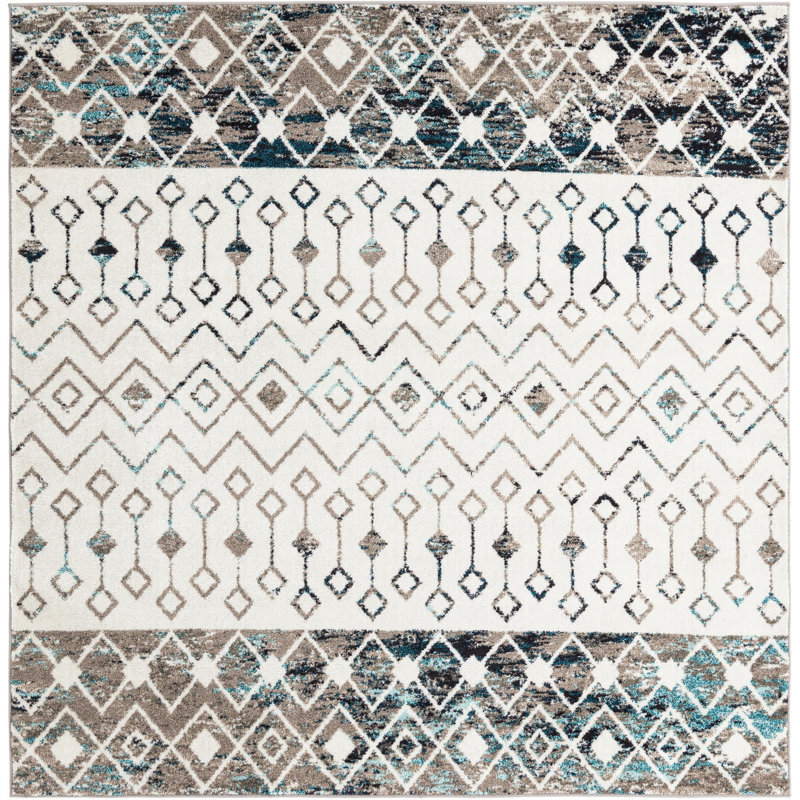 Abstract Indoor Rug, Square 7'10"
