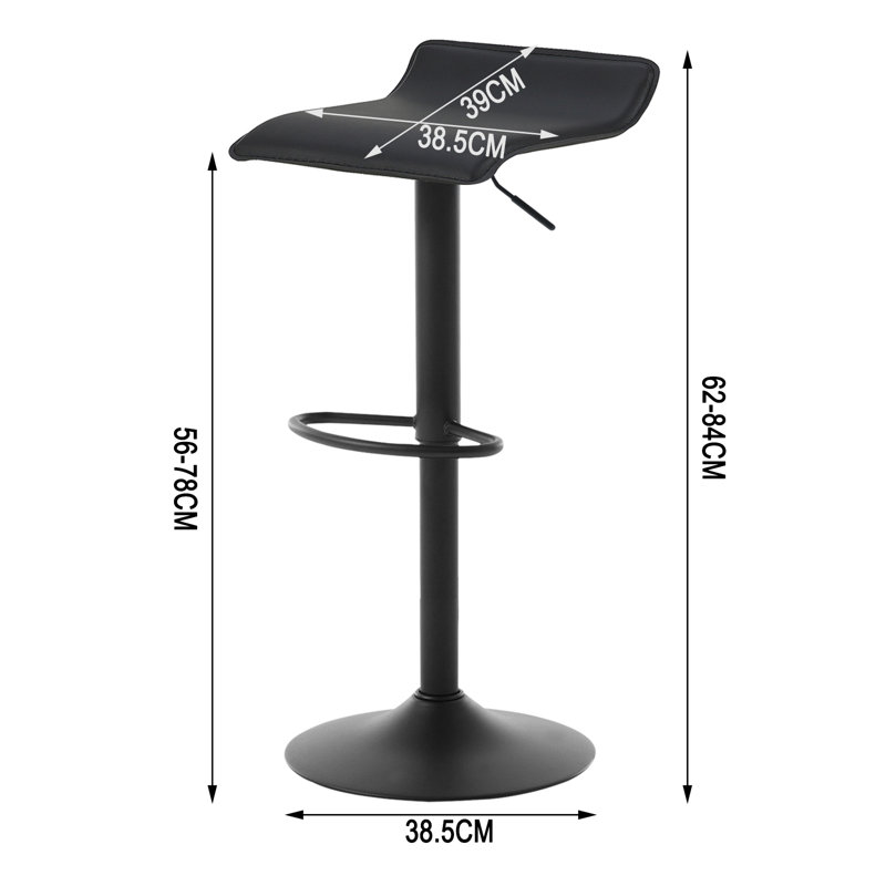 Figgers Upholstered Counter Stool with Metal Frame, Black