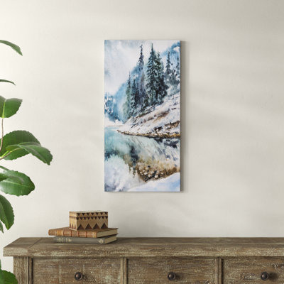 «Mountain Hill Reflection in Water», reproduction sur toile tendue