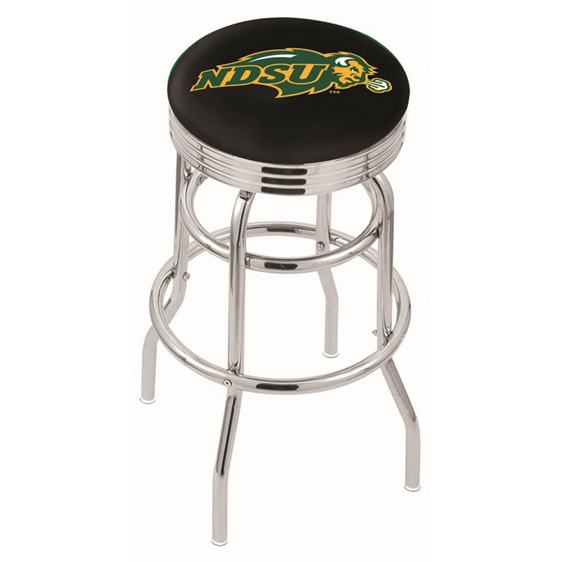 NCAA Bar & Counter Stool, North Dakota State- Black, Bar Stool (30" Seat Height)