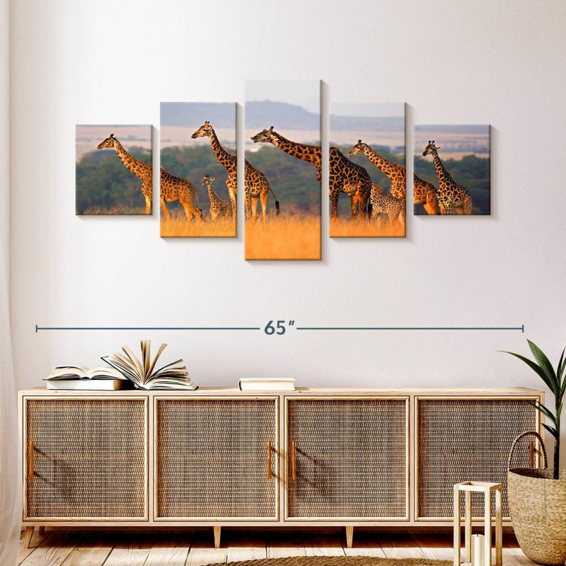 Girafe, voyage en famille, H 24 po x l 55 po