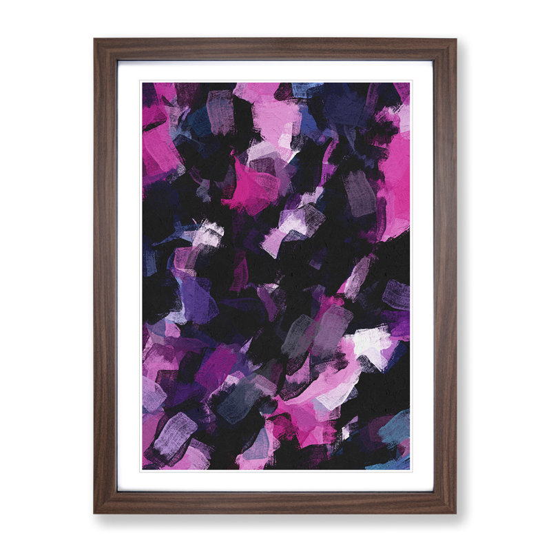 Headlong Abstract - Single Picture Frame Painting, 34cm H x 25cm W x 2cm D, Brown Framed