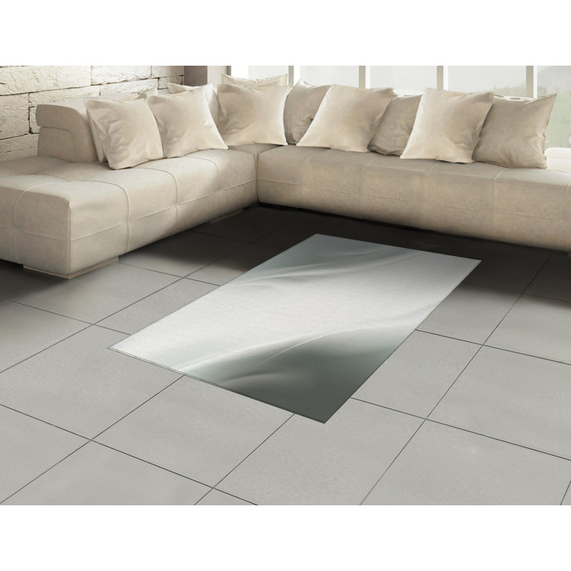 Tapis décoratif gris à haute densité en fibres longues, Rectangle 2 pi 7 po x 5 pi