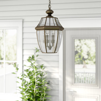  Lanterne suspendue extérieure à 3 ampoules, 53 cm de hauteur, fonctionnant uniquement sur secteur