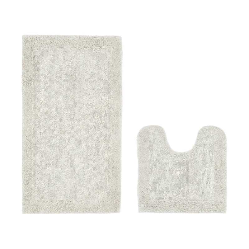 Ensemble de tapis pour salle de bain réversible 2 pièces Moriceau, Ivoire ivoire, 2 pièces (20 po x 20 po | 24 po x 40 po)