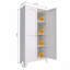 Armoire de rangement 61 po à 2 portes galbées, armoire de rangement en métal avec portes et tablettes réglables-883867413
