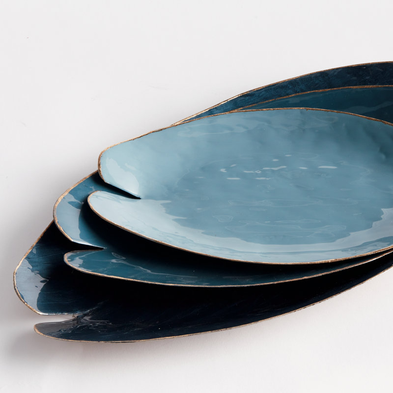 Gratton Metal Decorative Tray, Blue