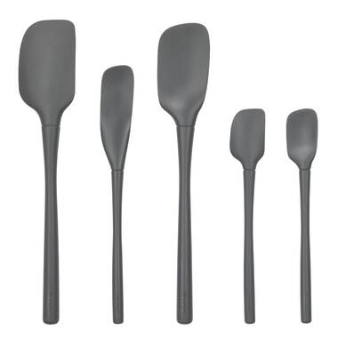 Tovolo Flex-Core Stainless Steel Handled Spoonula - Charcoal