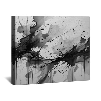 «Black White White Splatter», toile abstraite décorative