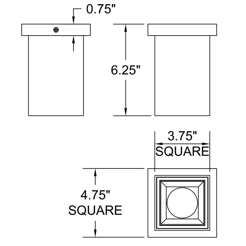 Flush Mount, Black
