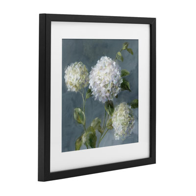 Summer Simplicity Hydrangeas Framed Print Under Glass, design by Danhui Nai