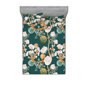 Bleu sarcelle foncé, rose pâle / floral