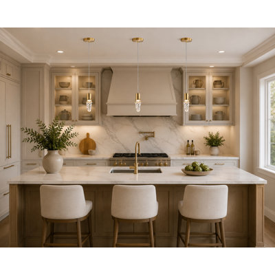 Modern 1 Light Crystal Stone Pendant